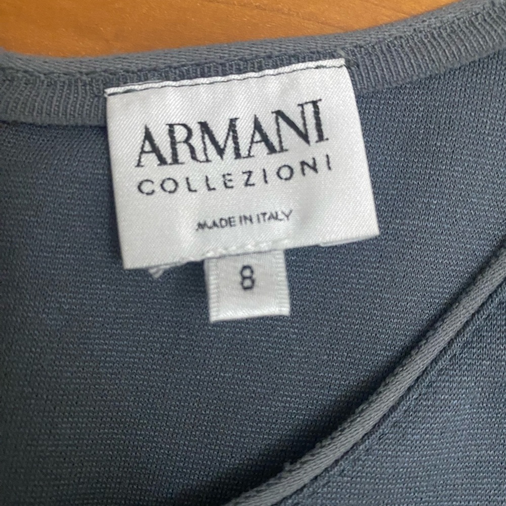 Armani Collezioni Gray Ruched Sheath Dress